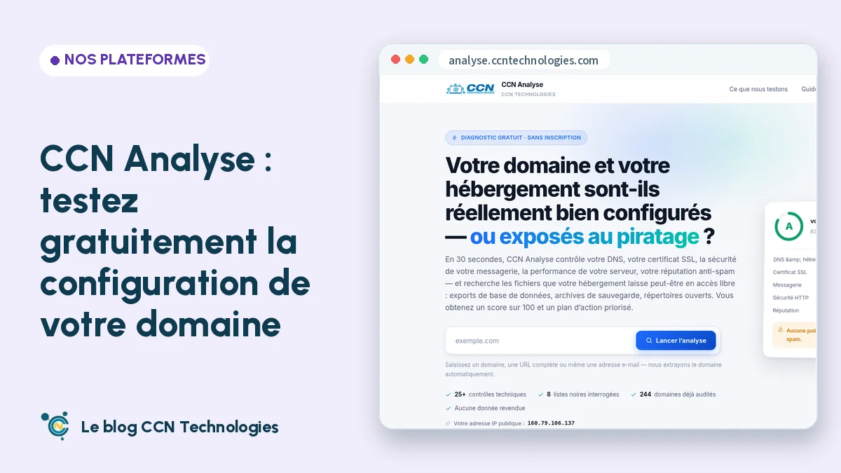 Diagnostic gratuit avant de contacter CCN Technologies