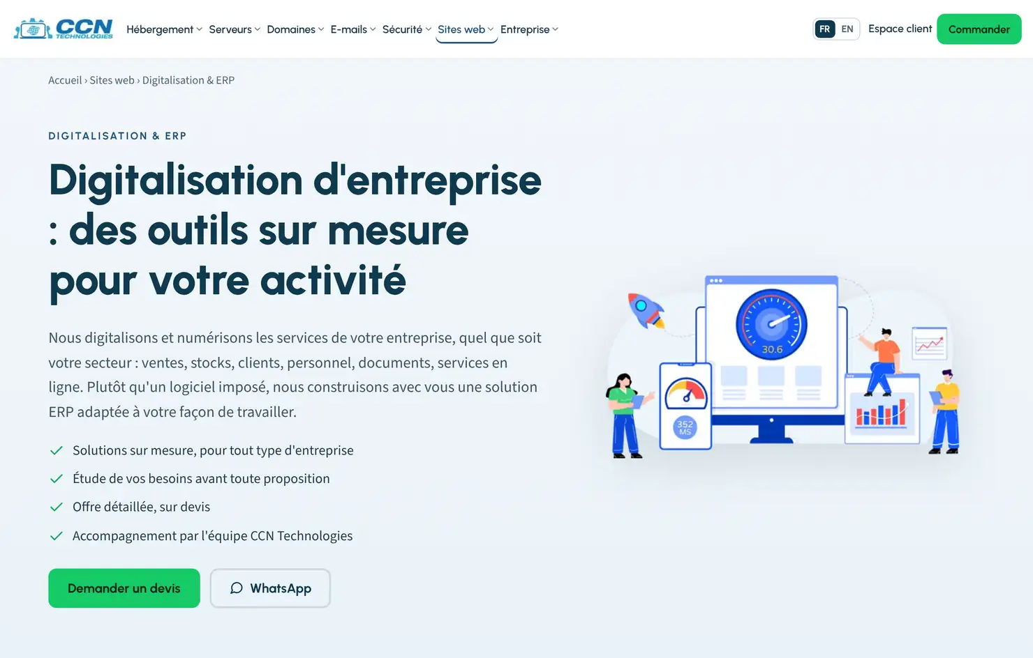 ERP PME : le service Digitalisation & ERP de CCN Technologies