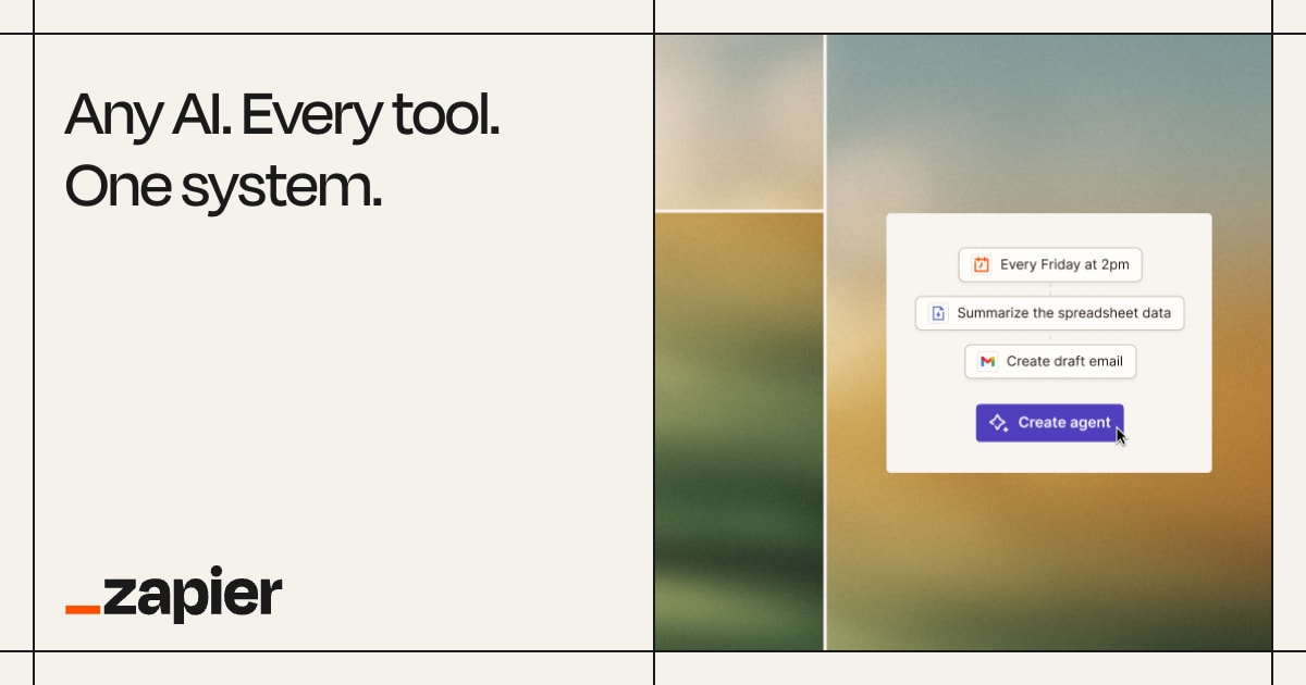 Les avantages de l'IA pour automatiser ses outils : image officielle Zapier